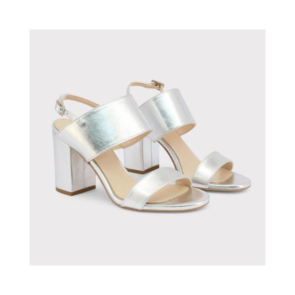 Made in Italia Leather Ankle Strap Sandals with Buckle Detail
